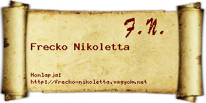 Frecko Nikoletta névjegykártya